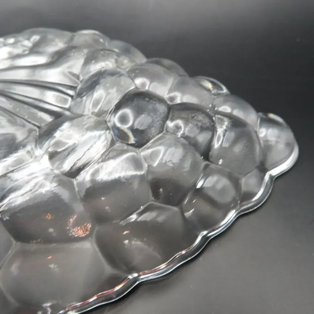 Vintage Federal Glass Grape Cluster Shape Clear Candy Nut Dish Relish Tray